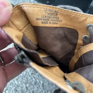 Ladies brown lace up booties